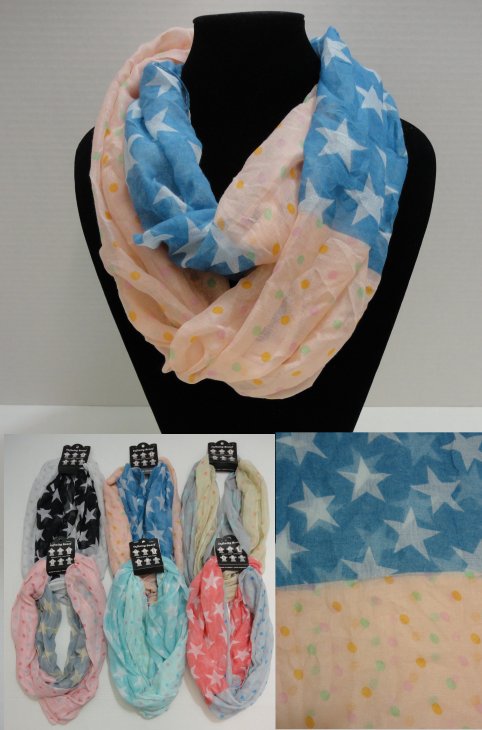 Light Weight Infinity Scarf-Polka Dots/Stars