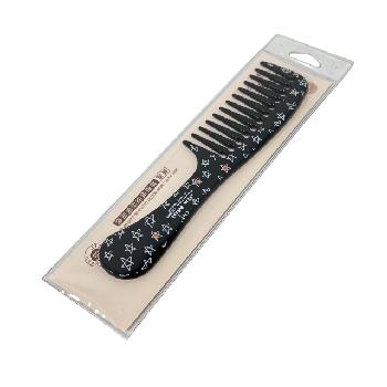 8.5" Printed Wide Tooth Handled Comb [Star]