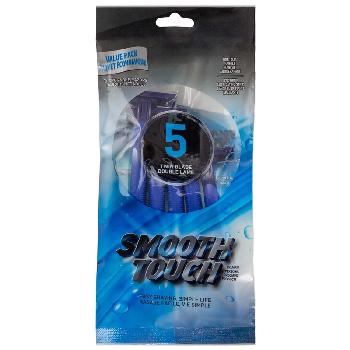 5pk Twin Blade Smooth Touch Razor [Blue]