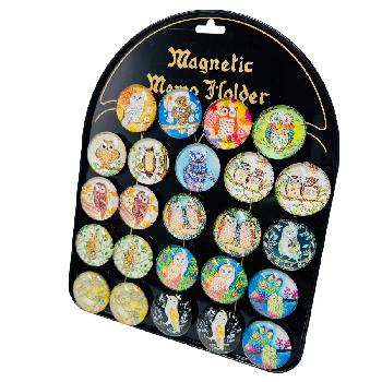 1.5" Round Dome Magnets [Owl] with Display Board