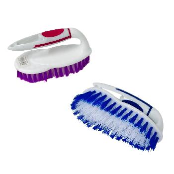 6'' Floor Brush with Handle - <b>Assorted Colors.</b>