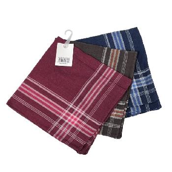 3pk Men's Handkerchiefs [Plaid] 14"x14"