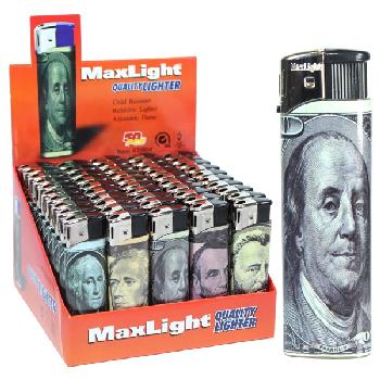 50pc Electronic Lighter Display [Faces of Money]