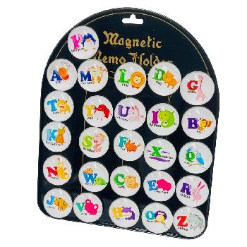 1.5" Round Dome Magnets [Alphabet Animals]