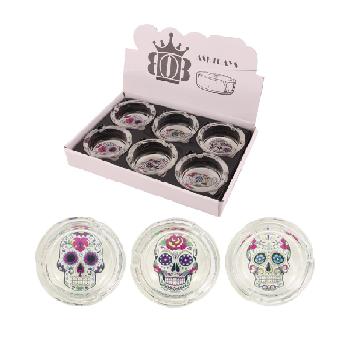 3.5" Round Glass Ashtray [Sugar Skulls]