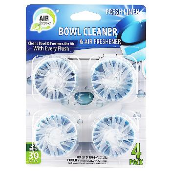 4pk AirFusion Toilet Bowl Cleaner & Freshener [Linen]