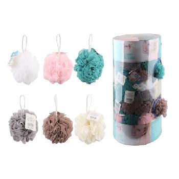 72pc Shower Sponge/Loofah/Pouf Display [50g each]