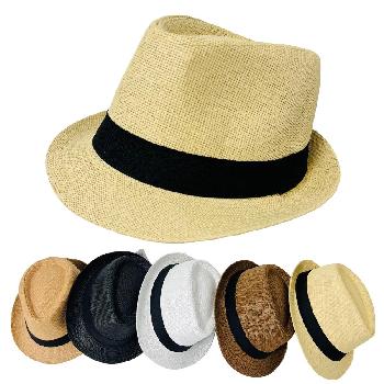 Fedora Hat Woven with Black Hat Band