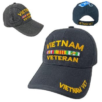 Vietnam Veteran Hat-All Black - Black Only