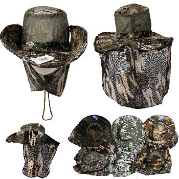 Assorted Camo Boonie Hat with Netting (Mesh Sides)