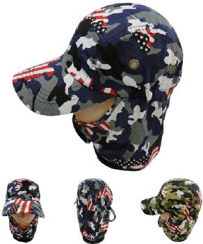 Legionnaires Hat [Army Camo/Flag Print] *Chin Snap