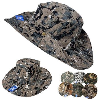 Assorted Camo Boonie Hat with Snap-Up Sides