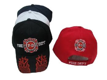 Fire Dept Hat with Flames