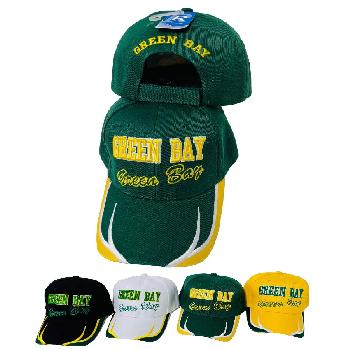 GREEN BAY Hat [Block/Script Lettering] Embroidered Bill