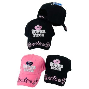 Super Bitch Hat [Floral Design on Bill] - <b>Assorted colors</b> [Colors upon availability]