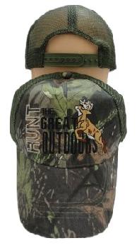 HUNT THE GREAT OUTDOORS Hat --Summer Mesh - <b>Assorted Camo Colors Only</b> [Hardwoods and Army Camo]