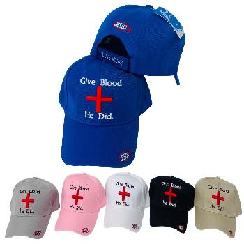 GIVE BLOOD. HE DID. Ball Cap