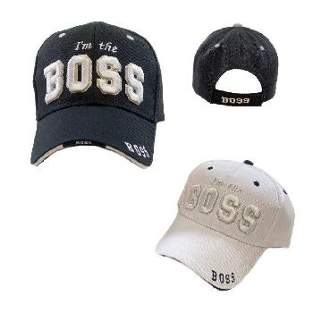 I'M THE BOSS Hat - Black and White Only