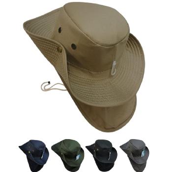 Cotton Boonie Hat with Cloth Flap [SOLID]