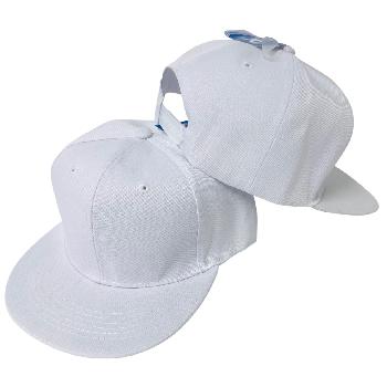 Snap-Back Flat Bill Cap [White/White]