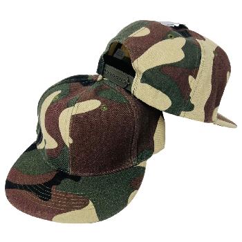 Snap-Back Flat Bill Cap [Camo] - Green Underbill