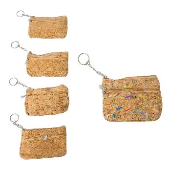 5"x3.25" Two-Compartment Zippered Change Purse [Cork]