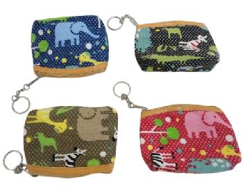 4.5"x3.75" Zippered Change Purse [Zoo Animals]