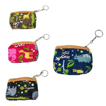 4.5"x3.75" Zippered Change Purse [Zoo Animals]