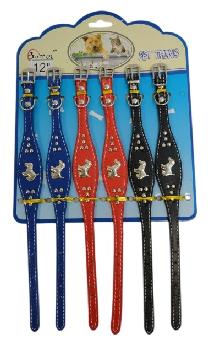 12" Dog Collar with Metal Characters