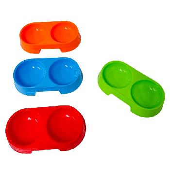 Small Double Pet Dish [Bright Colors]