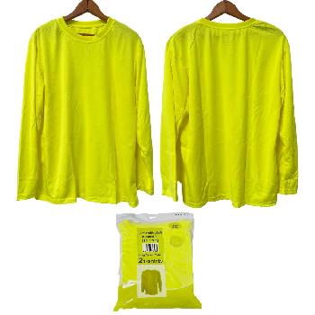 2pk High Visibility Long Sleeve Safety Yellow Shirt [X-Large]