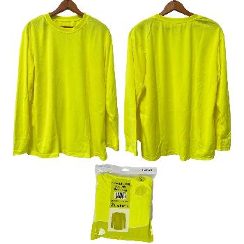 2pk High Visibility Long Sleeve Safety Yellow Shirt [XX-Large]