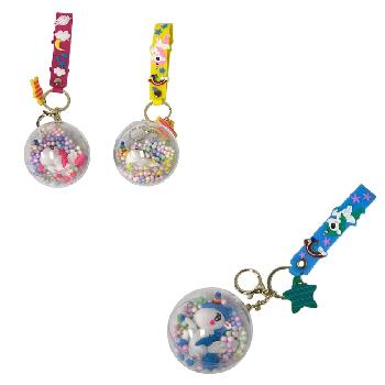 Keychain with Strap [Unicorn Globe]