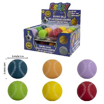 2.4" Krazy Bouncing Ball [Baseball Design]