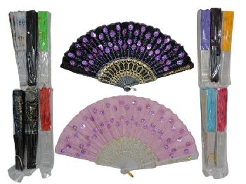 Folding Fan with Sequins