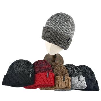 Plush-Lined Knit Toboggan [Variegated Top/Solid Fold]