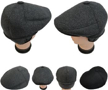 Warm Ivy Cap with Ear Flaps [Wool-Like Solid Color] Button Top