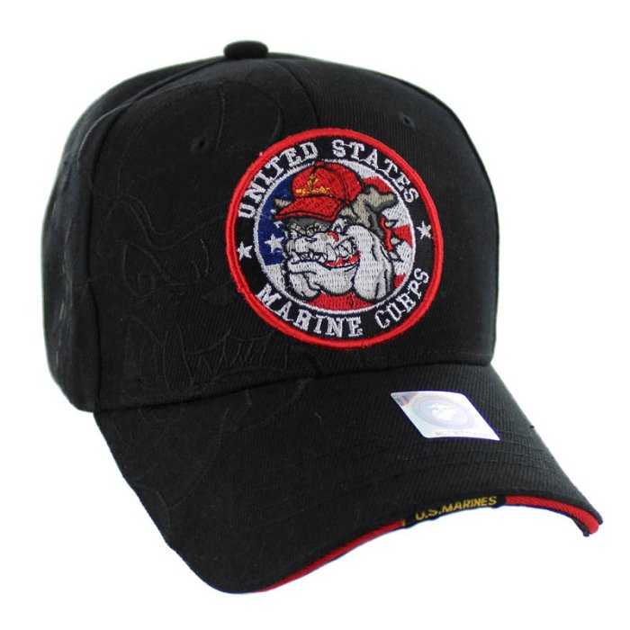 Licensed US Marine Corps Seal Hat [Bulldog Shadow] Black