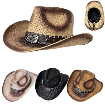 Western Hat [Steer Badge] Stitched Hat Band