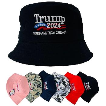 TRUMP 2024 Solid Bucket Hat [KEEP AMERICA GREAT!]***SALE***