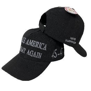 Trump Hat [Make America Great Again] Black/Gray 45-47