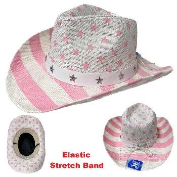 Painted Cowboy Hat [Pink/White Americana]