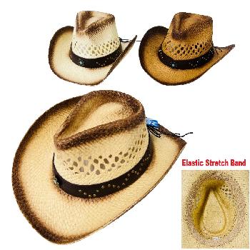 Western Hat [Turquoise Flower] Open Weave